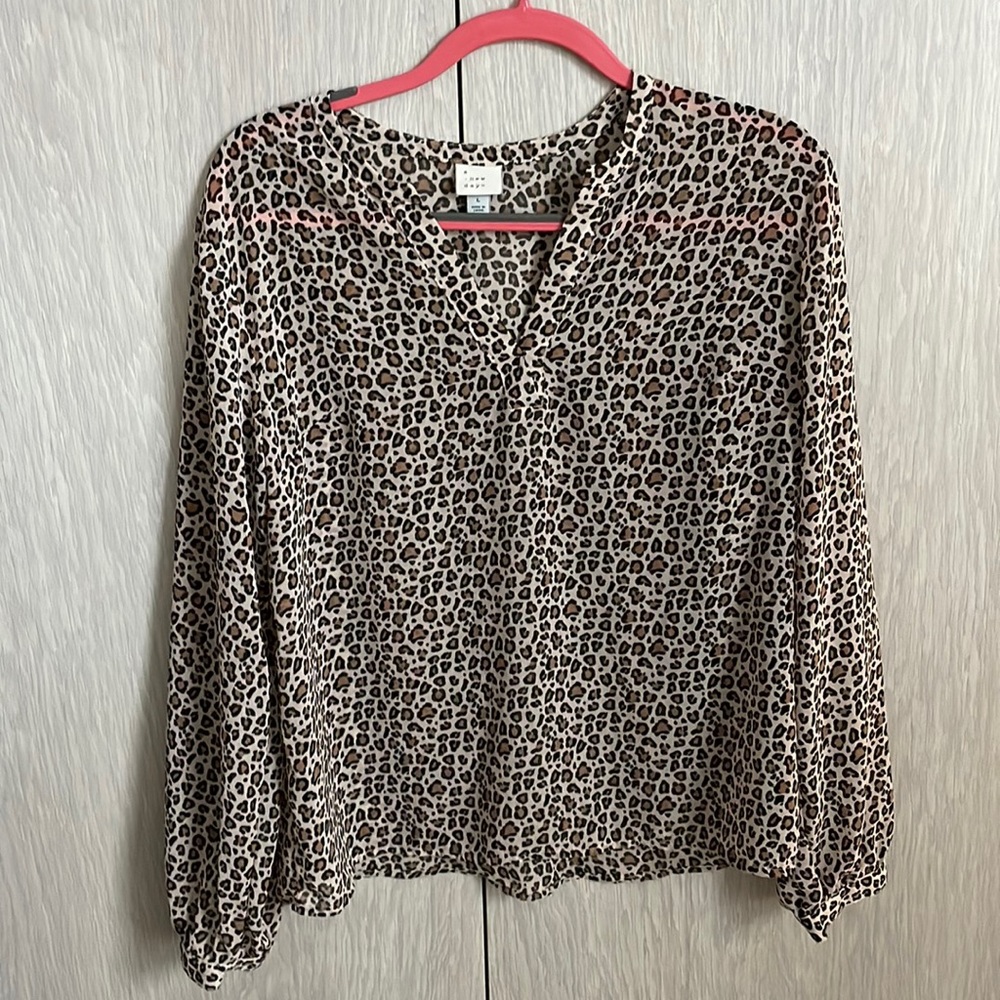 A New Day Leopard Print Blouse